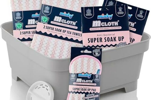 Minky Mcloth Super Soak Up Bundle, 5 Cleaning Products & Washing Up Bowl-AUTO WIN 16/08