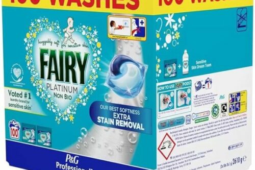 Fairy Platinum Non Bio Pods with Extra Stain Removal – 100 Washes -AUTO WIN 28/08