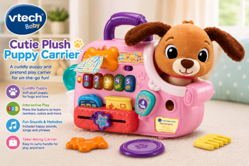 VTech Baby Cutie Plush Puppy Carrier-AUTO WIN 12/08