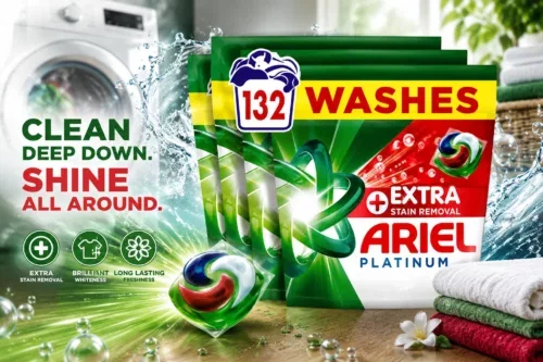 ARIEL PLATINUM WASHING PODS EXTRA STAIN REMOVAL (44CTX3) 132CT AUTO-WIN 21/08