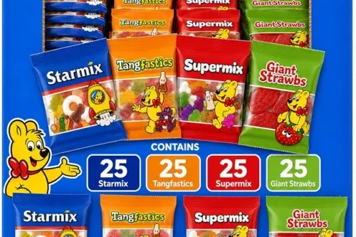 100 Mini Bags Megabox Tangfastic,Starmix.Supermix & Giant Strawbs 4x25 bags 1.8 kg-AUTO WIN 29/08