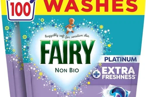 FAIRY NON BIO SILK TREE BLOSSOM & JASMINE WASHING LIQUID PODS, VOTED NO1 FOR SENSITIVE SKIN, 100 WASHES AUTO-WIN 20/08