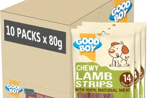 GOOD BOY LAMB STRIPS – NATURAL DOG TREATS – WHEAT AND CEREAL FREE RECIPE – 10 X 80G-AUTO WIN 19/08