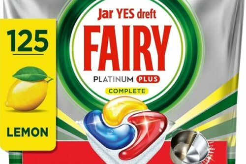 Fairy Platinum Plus All In One Dishwasher Tablets, Lemon, 125 Pack, Our Best Cleaning For A Clean Like New, Removes Dullness & Prevents Limescale AUTO-WIN 09/08
