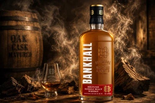 BANKHALL SINGLE MALT WHISKY 1L | 40% | AGED IN BOURBON OAK AND NEW OAK CASKS | SWEET VANILLA WITH SMOOTH OAKY SPICE AUTO-WIN 20/08