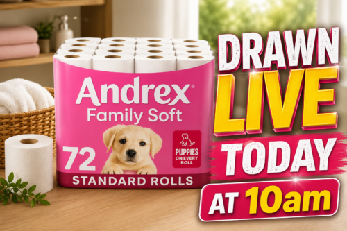 DAILY ANDREX FAMILY SOFT TOILET ROLL – 72 TOILET ROLLS DRAWN LIVE AT 10am