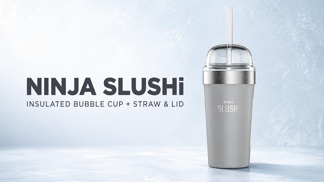 NINJA SLUSHI INSULATED BUBBLE CUP + STRAW & LID-AUTO WIN 28/08