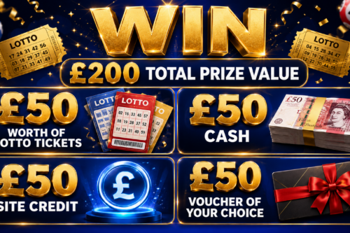 Win £50 Worth of Lotto Tickets, £50 Cash, £50 Site Credit, £50 Voucher of Your Choice-AUTO WIN 28/08
