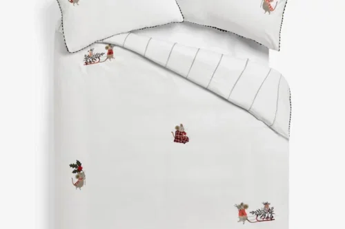 White Woodland Mouse Tufted Duvet Cover and Pillowcase Set-AUTO WIN 26/08