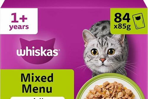 whiskas 1 plus Adult Mixed Selection in Jelly 84 Pouches, Adult Wet Cat Food, Megapack (84 x 85 g)-AUTO WIN 26/08