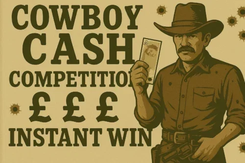 COWBOY CASH- INSTANT WIN COMP- MAIN JACKPOT £200 -AUTO WIN 12/08