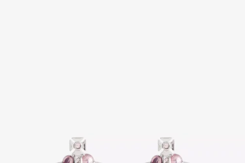 VIVIENNE WESTWOOD JEWELLERY Diamante Heart Brass And Cubic Zirconia Earrings-18/08
