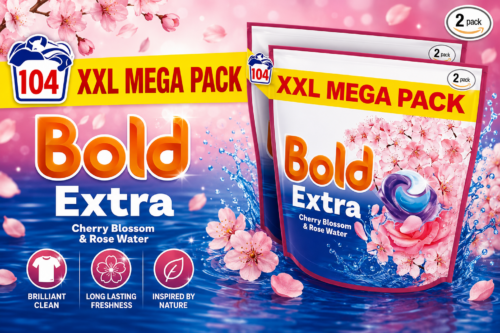 Bold Platinum Cherry Blossom Pods 104 washes (52x2) (new) AUTO-WIN 09/08