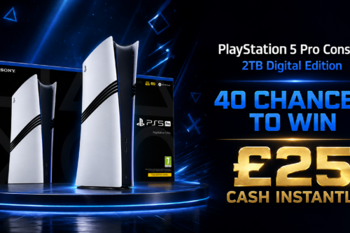PlayStation 5 Pro Console - 2 TB Digital Edition + 40 chances to win £25 cash instantly- AUTO WIN