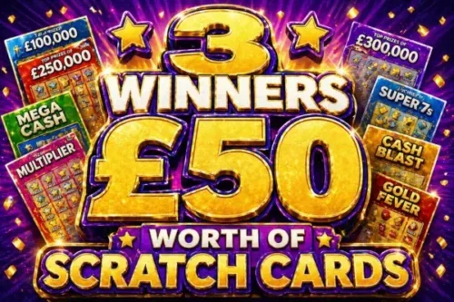 3 WINNERS WIN £50 WORTH OF SCRATCH CARDS- AUTO WIN 09/08