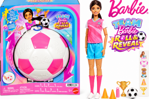 Barbie Team Roll and Reveal Soccer Player Doll and Accessories-AUTO WIN 13/09