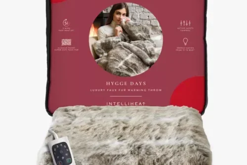 DREAMLAND INTELLIHEAT FAUX FUR WARMING THROW – ALASKAN HUSKY 03/10