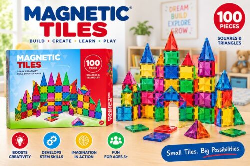Magnetic Tiles 100-Piece Building Set-AUTO WIN 06/10