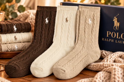 Ralph Lauren Cable Knit Crew Socks, Pack of 3, Neutrals Assorted AUTO-WIN 03/10