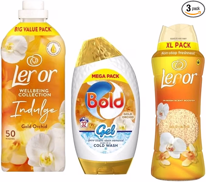 Laundry Care Bundle, Liquid Detergent 32 Washes, Fabric Conditioner 50 Washes, Gold Orchid Scent Booster 420g-AUTO WIN 27/09