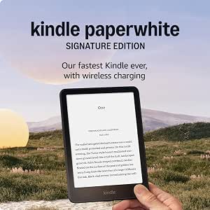 Amazon Kindle Paperwhite Signature Edition (newest gen) – Our fastest Kindle with an auto-adjusting front light, wireless charging and weeks of battery life – 32 GB – Without Ads - Metallic Black-AUTO WIN 28/09