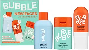 Bubble Skincare New Faces Gift Set - Skincare Set Includes Exfoliating Gel Cleanser, Balancing Facial Toner Mist + Hydrating Face Cream for Dry Skin - Skincare for Teens + Adults-AUTO WIN 04/09
