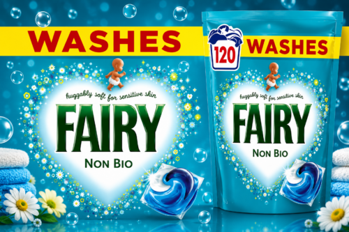 Fairy Non Bio All-in-1 PODS Laundry Detergent Washing Liquid Tablets/Capsules, 120 Washes (60x2), For Sensitive Skin AUTO-WIN 02/09