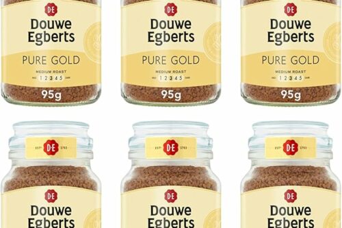 Douwe Egberts Pure Gold Medium Roast Instant Coffee 95g (Pack of 6 Jars, Total 570g)-AUTO WIN 03/09