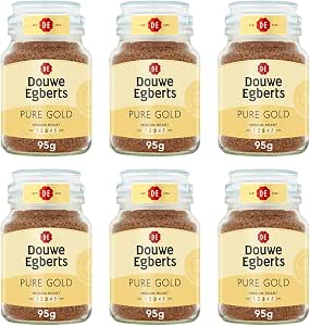 Douwe Egberts Pure Gold Medium Roast Instant Coffee 95g (Pack of 6 Jars, Total 570g)- AUTO WIN 16/09