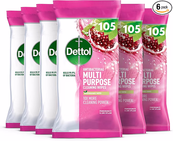Dettol Antibacterial Multipurpose Cleaning Wipes, Pomegranate & Lime-AUTO WIN 16/09