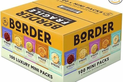 Border Biscuits Luxury Assorted Biscuit Selection 100 Mini Packs with 5 Varieties 1 Box (100 Packs Per Box)-AUTO WIN 02/10