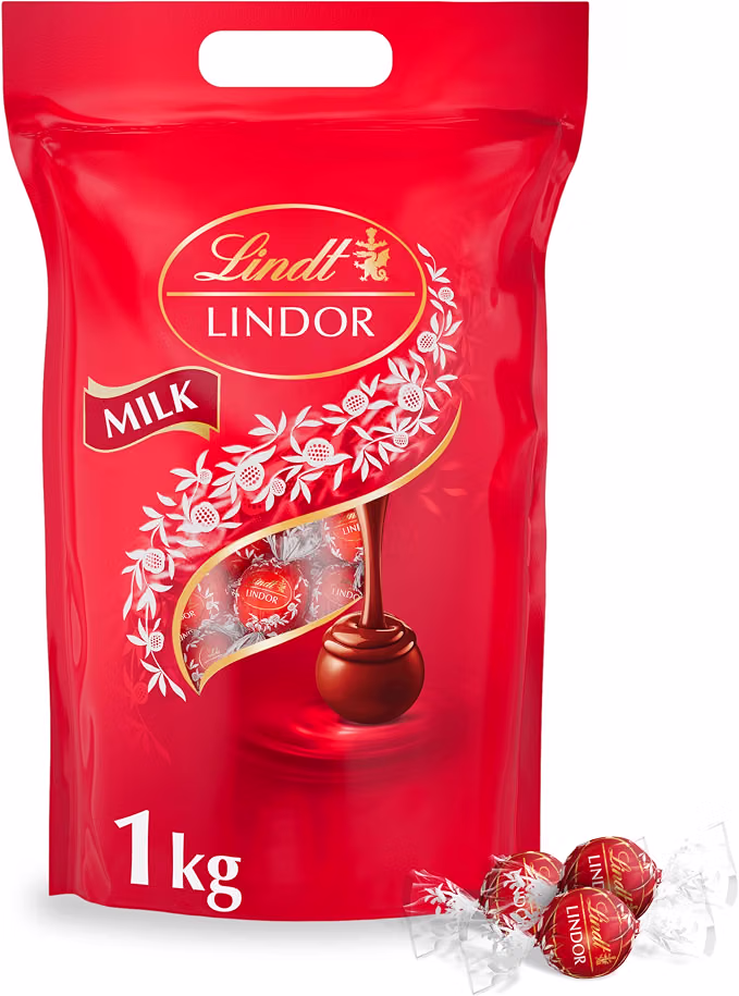 Lindt Lindor Milk Chocolate Truffles – 1kg Bag (Approx. 80 Balls)-AUTO WIN 09/09
