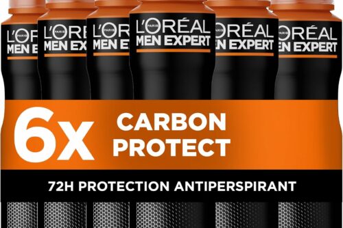 L'Oréal Paris Men Expert 48H Carbon Protect Anti-Perspirant Deodorant for Men, 250ml Pack of 6 AUTO-WIN 03/10