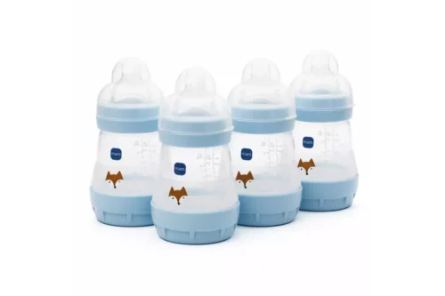 MAM MAM Easy Start Anti-Colic Self-Sterilising Baby Bottles, 160ml, Pack of 4, Blue-AUTO WIN 06/09