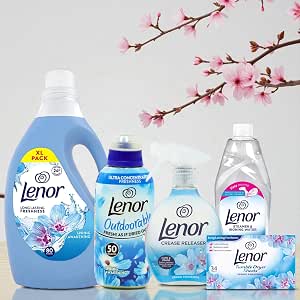 Lenor Spring Awakening Complete Laundry Bundle – Pack of 5 (Fabric Conditioner 80+Outdoorable Fabric Softener 50 washes,Crease Releaser, Ironing Water & Tumble Dryer Sheets)-AUTO WIN 24/09
