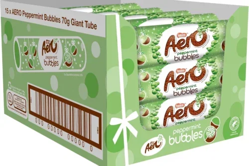 NESTLE AERO BUBBLES PEPPERMINT MINT CHOCOLATE GIANT TUBES, CHRISTMAS CHOCOLATE GIFT, 15 X 70 G- AUTO WIN 01/10