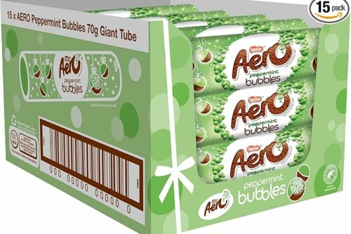 Aero Bubbles Peppermint Chocolate Giant Tube, 70g | Multipack of 15-AUTO WIN 02/09
