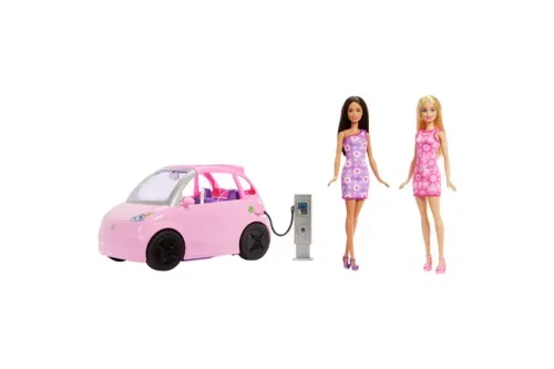 Barbie Dream Land 2 Dolls, Toy Car Electric Vehicle with Charging Station-AUTO WIN 13/09