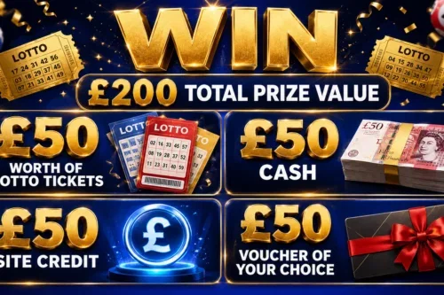 Win £50 Worth of Lotto Tickets, £50 Cash, £50 Site Credit, £50 Voucher of Your Choice-AUTO WIN 04/09