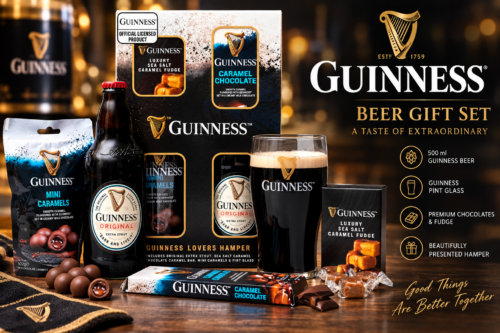 Guinness Beer Gift Set, 500 ml, Pint Glass, Chocolate & Fudge Hamper-AUTO WIN 22/09