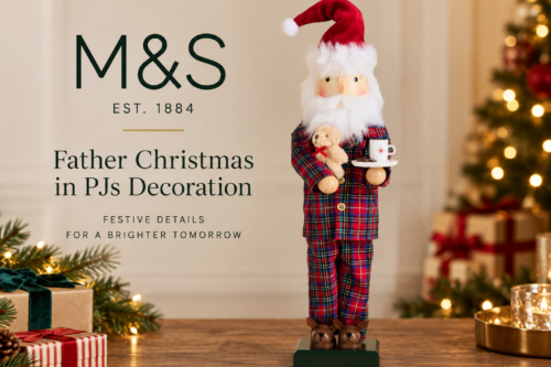 M&S Father Christmas in PJs Decoration-AUTO WIN 22/09
