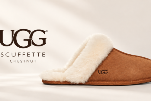 UGG Scuffette Sheepskin and Suede Slippers, Chestnut -28/09