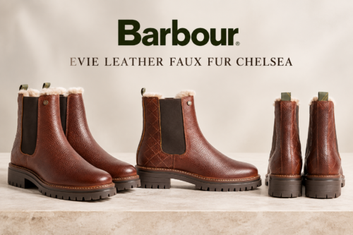 Barbour Evie Leather Faux Fur Chelsea Boots, Brown-AUTO WIN 01/10