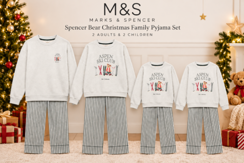 M&S Spencer Bear Christmas Family Pyjama Set- 2 Adults and 2 Children-AUTO WIN 01/10