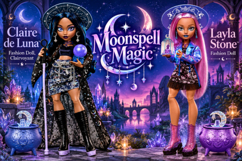 Moonspell Magic Claire de Luna Clairvoyant & Moonspell Magic Layla Stone Fashion Dolls-AUTO WIN 05/10