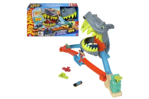 HOTWHEELS City Shark Chomp Beach Playset & Die-Cast Toy car-AUTO WIN 13/09