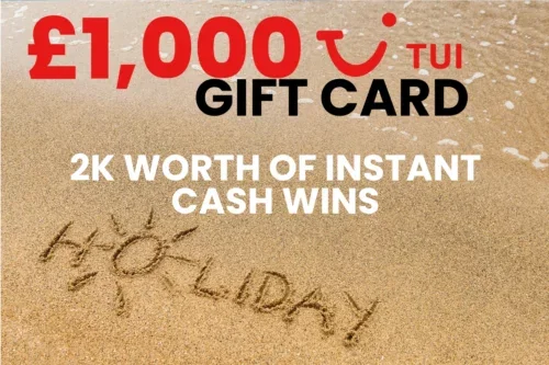 £1000 TUI GIFT CARD – 2K WORTH OF INSTANT CASH WINS- AUTO WIN 24/09