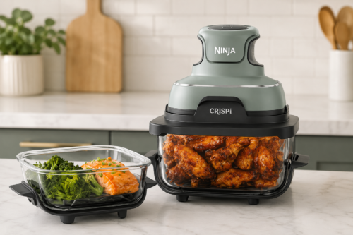NINJA CRISPI 4-IN-1 FN101UKST 4.5L PORTABLE AIR FRYER-SAGE-AUTO WIN 03/09