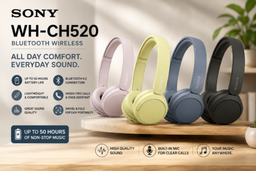 YOU PICK THE COLOUR SONY WH-CH520 BLUETOOTH WIRELESS ON-EAR HEADPHONES WITH MIC/REMOTE-AUTO WIN