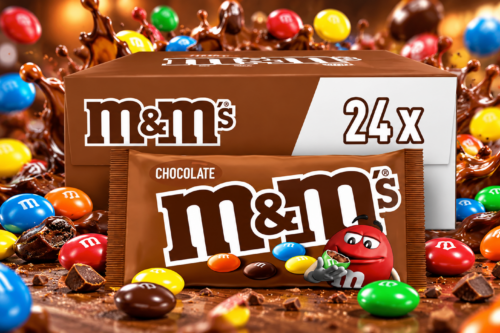M&M'S Milk Chocolate Bitesize Sweets Snack Bags Bulk Multipack Box, 24x45g | Smooth Chocolate Core with Crispy Chocolate Shell, BulkAUTO-WIN 03/10